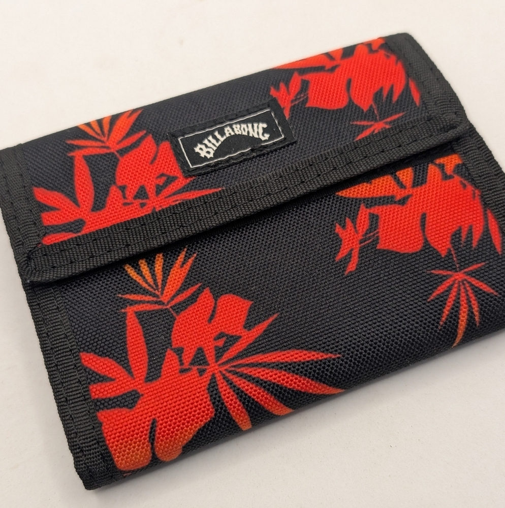 Billabong Black and Red Tropical Wallet